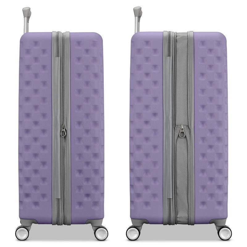 slide 6 of 11, American Tourister Checked Hardside Spinner Suitcase - PURPLE HAZE, 1 ct