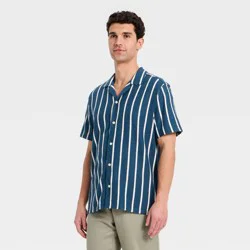 Men's Vintage Knit Camp Polo Shirt - Goodfellow & Co™ Navy Blue L