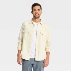 Men's Western Long Sleeve Button-Down Shirt - Goodfellow & Co™ Cream L