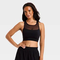 Women's Super Flex Medium Support Racerback Sports Bra - All In Motion™ Black M