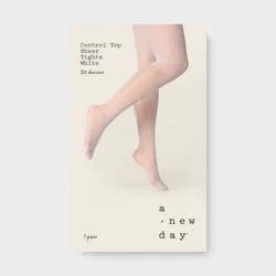 Women's 20D Sheer Tights - A New Day™ White S/M