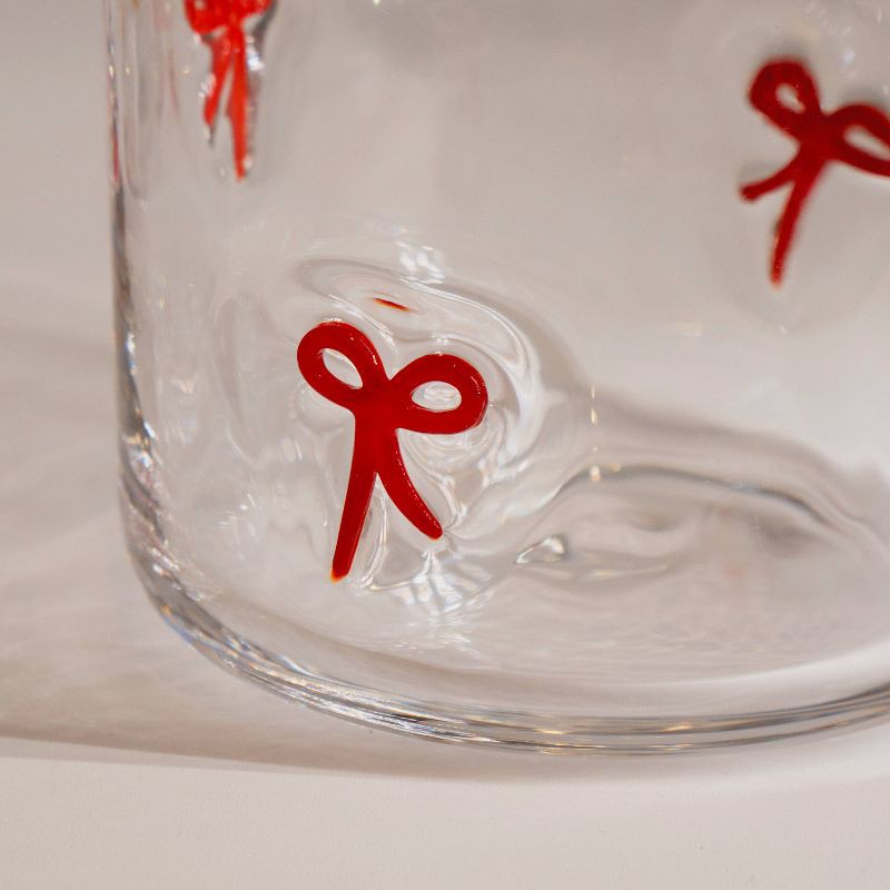slide 3 of 4, Madison Home 16 fl oz Icon Glass Red Bows, 16 fl oz