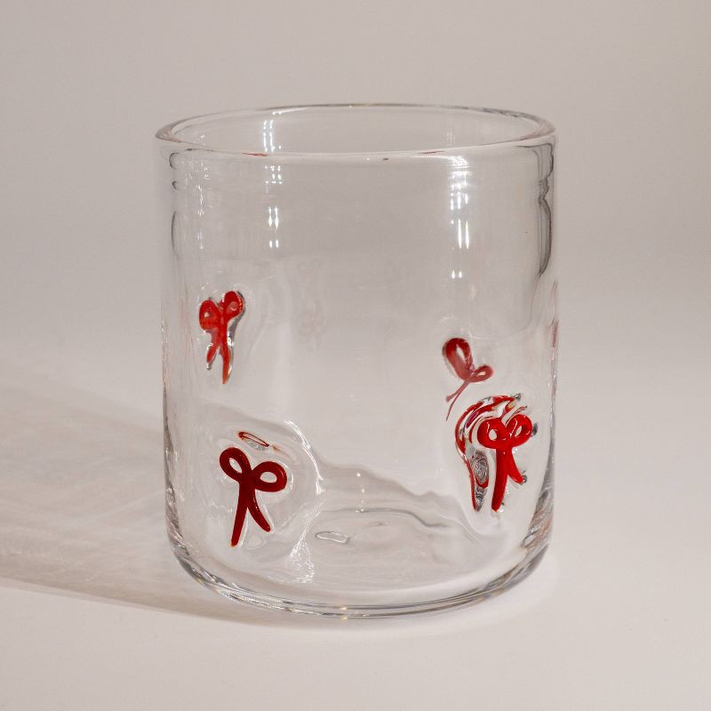 slide 4 of 4, Madison Home 16 fl oz Icon Glass Red Bows, 16 fl oz