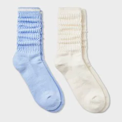 Women's 2pk Bauble Ultra Soft Yarn Socks - Auden™ Blue/Gesso White