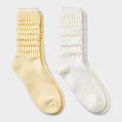 Women's 2pk Bauble Ultra Soft Yarn Socks - Auden™ Yellow/Sour Cream