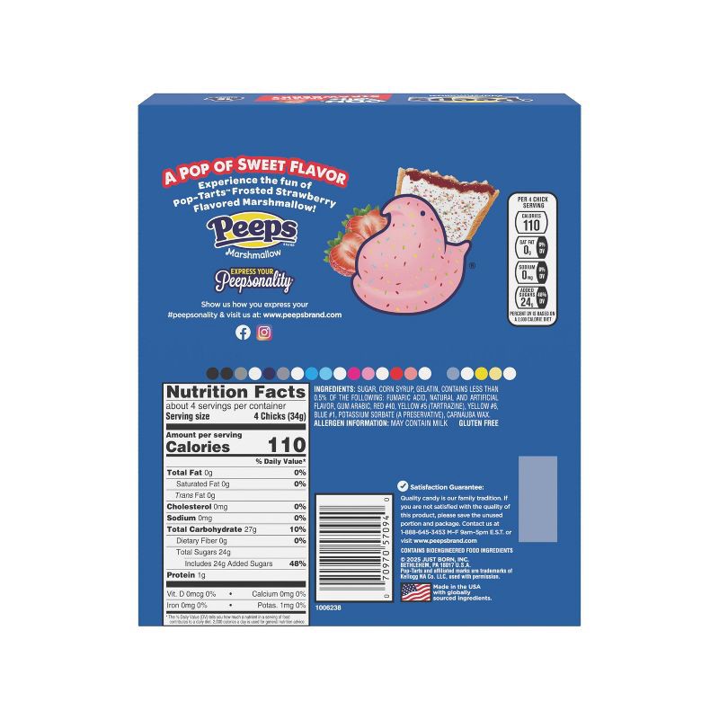 slide 2 of 3, Peeps Easter Strawberry Pop Tart Flavored Marshmallow Chicks Candy - 4.5oz/15ct, 4.5 oz, 15 ct