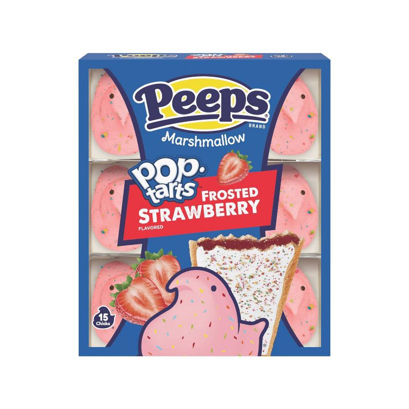 slide 1 of 3, Peeps Easter Strawberry Pop Tart Flavored Marshmallow Chicks Candy - 4.5oz/15ct, 4.5 oz, 15 ct