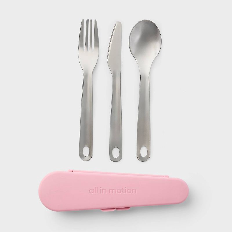 slide 1 of 2, Stainless Steel Cutlery - All In Motion™ Pink, 1 ct