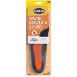 Dr. Scholl's Men's Work Boots & Shoes Comfort Gel Insoles - Size 9-12 1 Pair