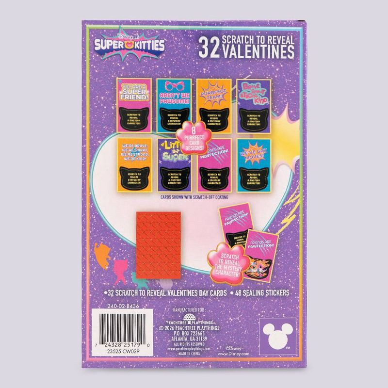 slide 2 of 5, Disney 32ct Valentine's Day Super Kitties Scratch and Reveal Cards, 32 ct