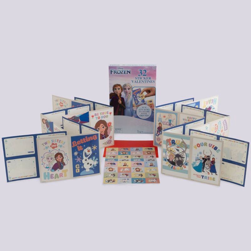 slide 4 of 5, Disney 32ct Frozen Valentine's Day Cards and Stickers, 32 ct