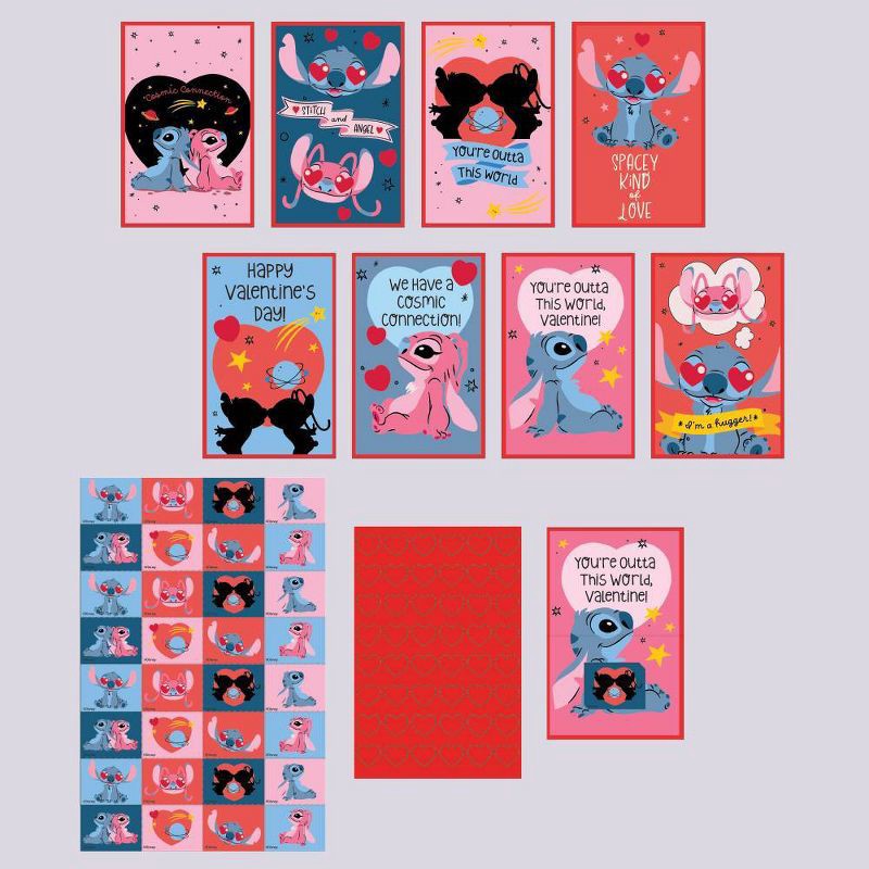 slide 3 of 5, Disney 32ct Valentine's Day Cards and Stickers, 32 ct