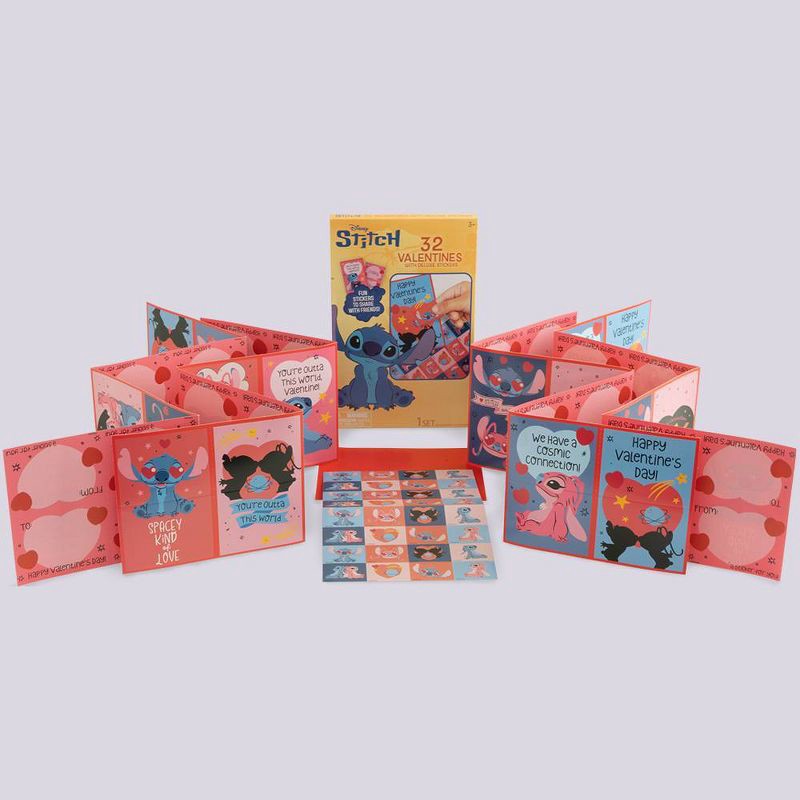 slide 4 of 5, Disney 32ct Valentine's Day Cards and Stickers, 32 ct