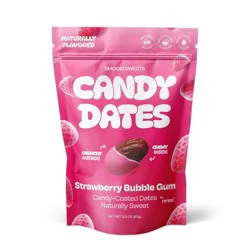 Smood Sweets Strawberry Bubble Gum Candy Dates - 3oz