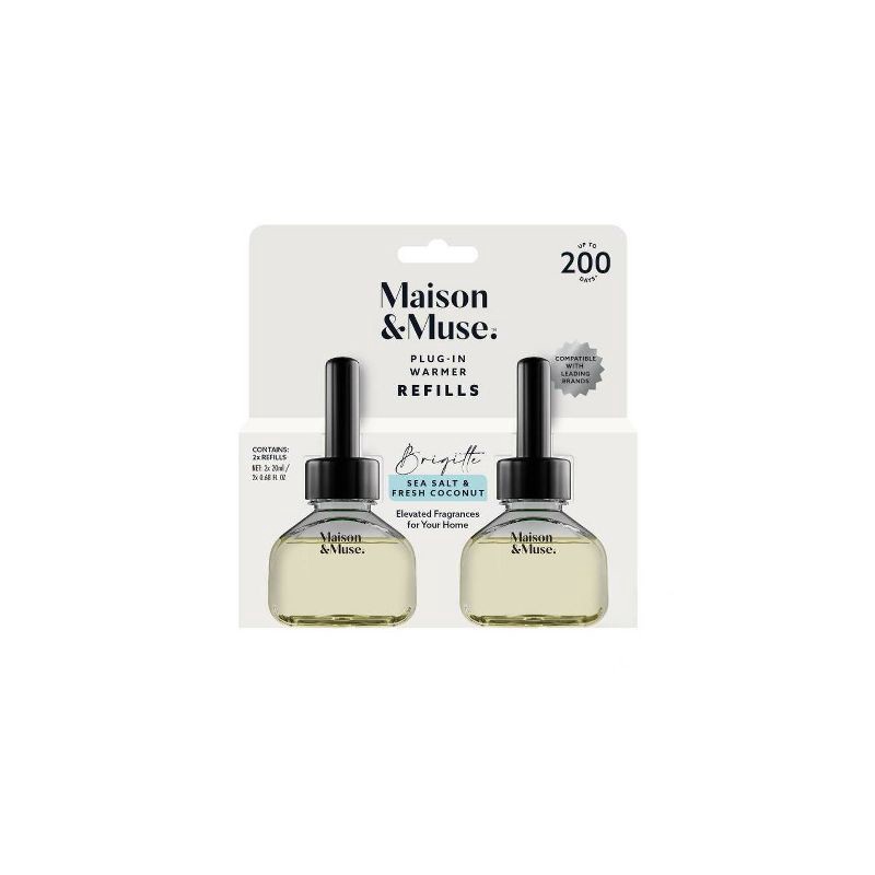 slide 1 of 5, Maison&Muse Plug-In Wall Aromatherapy Diffuser Refills - Sea Salt & Fresh Coconut Brigitte - 2pk, 2 ct