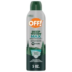 OFF! Deep Woods Max 10hr Mosquito and Tick Repellent - 5oz: Aerosol Spray, Skin Application, Picaridin 20%, Unscented