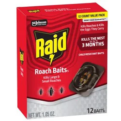 Raid Large Roach Bait and Indoor Roach Killer Trap - 12ct