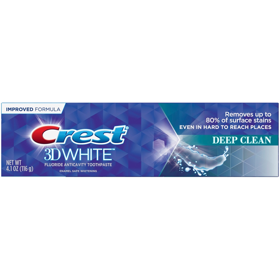 slide 1 of 1, Crest 3D White, Whitening Toothpaste Deep Clean, 4.1 Oz, 4.1 oz