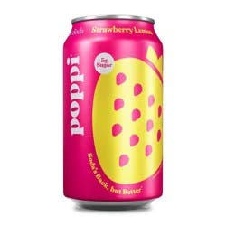 poppi Strawberry Lemon Prebiotic Soda - 12 fl oz Cold Can