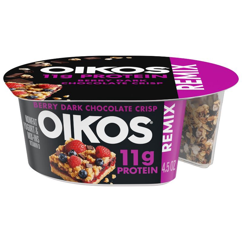 slide 1 of 7, OIKOS Mix Berry Greek Yogurt - 4.5oz, 4.5 oz