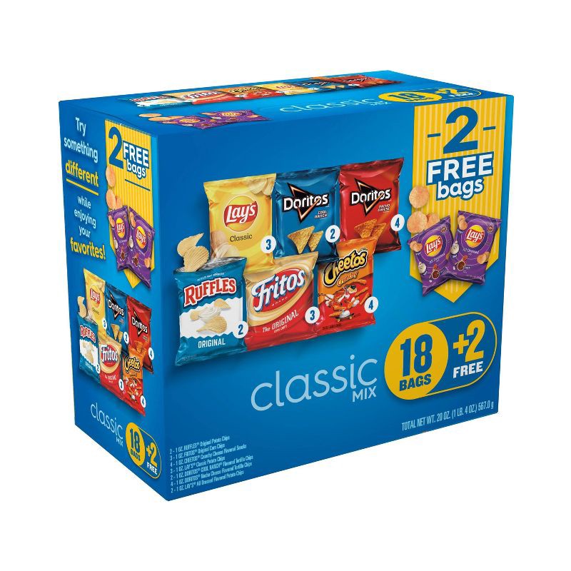 slide 6 of 13, Frito-Lay Variety Pack Classic Mix Chips - 20oz/20ct, 20 ct; 20 oz