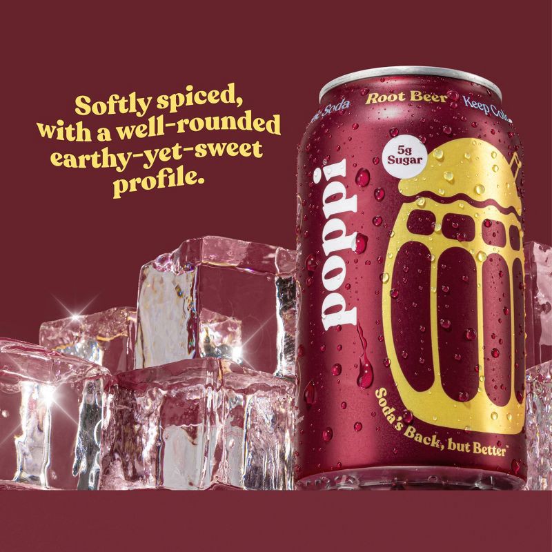 slide 3 of 5, poppi Root Beer Prebiotic Soda - 12 fl oz Cold Can, 12 fl oz
