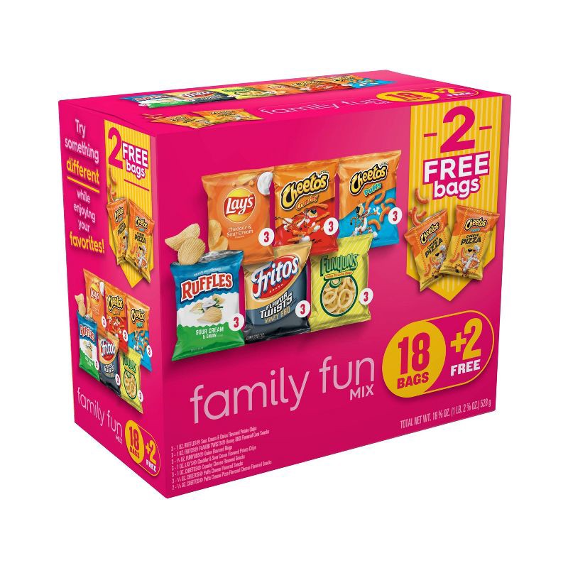 slide 6 of 13, Frito-Lay Variety Pack Bonus Family Fun Mix Chips - 18.625oz/20ct, 18.625 oz, 20 ct