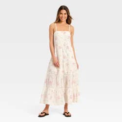 Women's Lace Maxi A-Line Dress - Universal Thread™ Cream Floral M