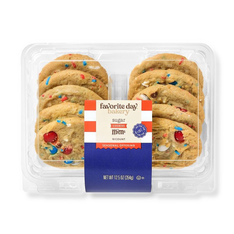 slide 1 of 3, M&M Sugar Cookies with Red, White & Blue Sprinkles - 12.5oz - Favorite Day™, 12.5 oz