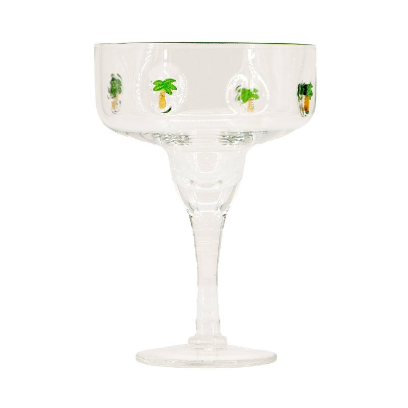 slide 1 of 4, Madison Home 15 fl oz Palm Leaf Margarita Icon Glass, 15 fl oz