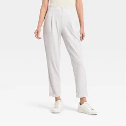 Women's Pull On Slouchy Sweatpant Trouser with Front Pleats - A New Day™ Gray S