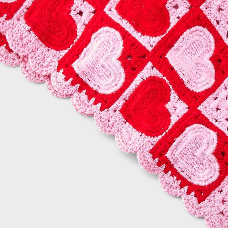 slide 4 of 4, Valentines Knit Heart Headscarf - Red/Pink, 1 ct