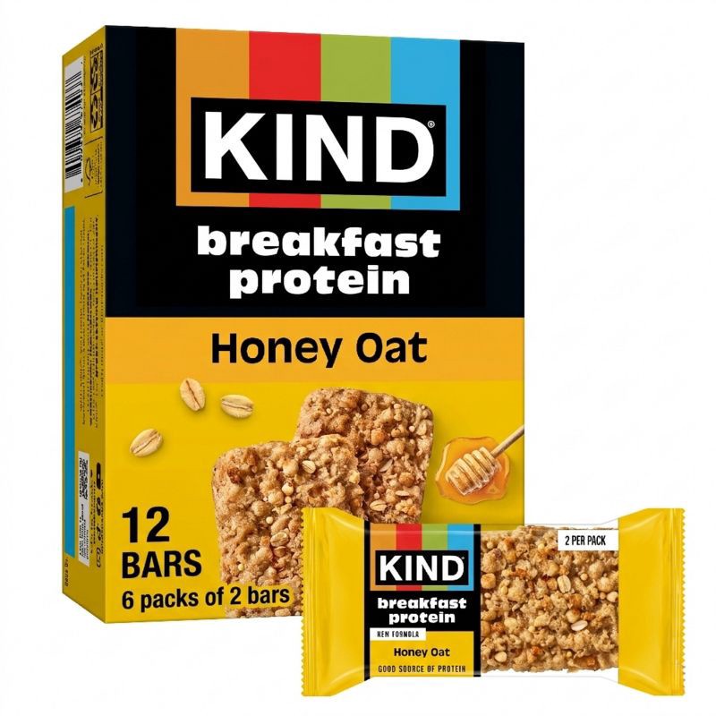 slide 1 of 11, KIND Snack Bar Breakfast Protein Honey Oat - 10.58oz/12ct, 10.58 oz, 12 ct