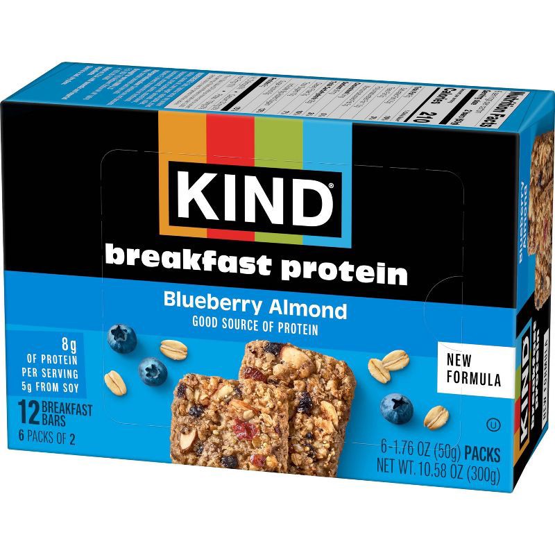 slide 8 of 11, KIND Snack Bar Breakfast Protein Blueberry Almond - 10.58oz, 10.58 oz