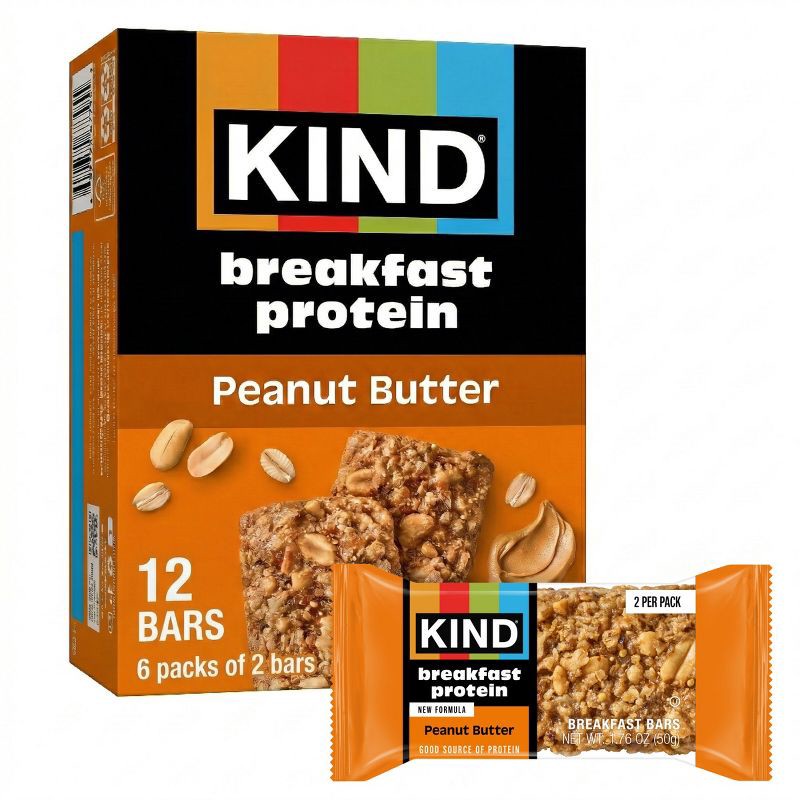 slide 1 of 11, KIND Snack Bar Breakfast Protein Peanut Butter - 10.58oz/12ct, 10.58 oz, 12 ct