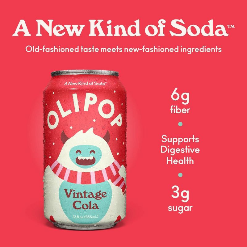 slide 2 of 7, OLIPOP Vintage Cola Soda - 12 fl oz can, 12 fl oz