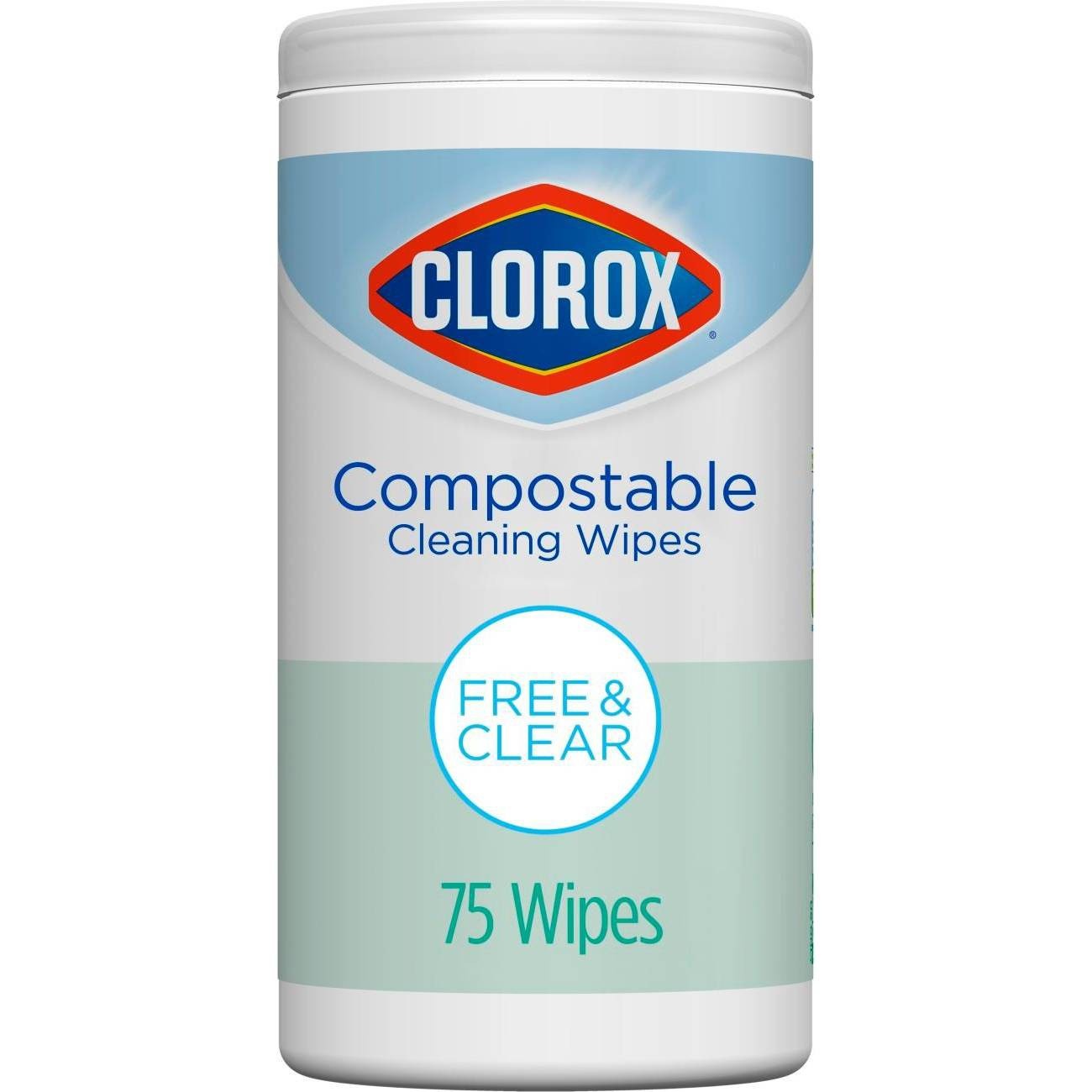 slide 1 of 1, Clorox Compostable All Purpose Cleaning Wipes, Free & Clear, Unscented, 75 ct