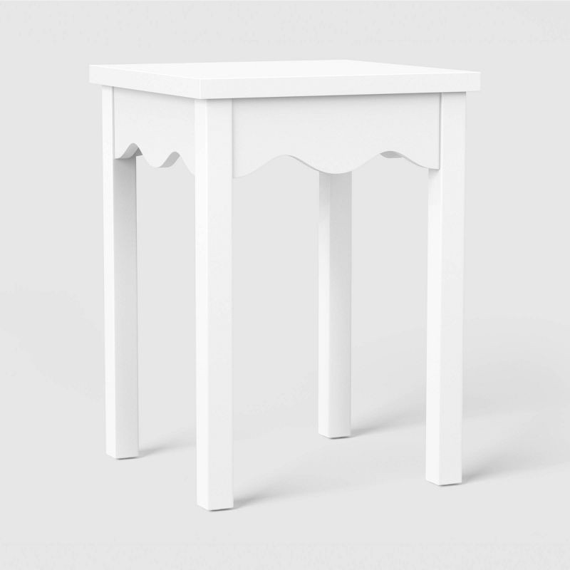 slide 1 of 5, Room Essentials Wavy Scallop Side Table White - Fully Assembled, 1 ct