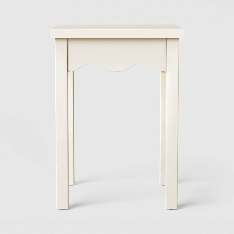 slide 1 of 5, Room Essentials Wavy Scallop Side Table White - Fully Assembled, 1 ct