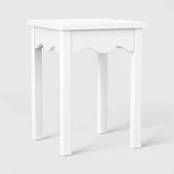 Room Essentials Wavy Scallop Side Table White - Fully Assembled
