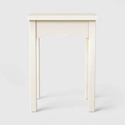 Room Essentials Wavy Scallop Side Table White - Fully Assembled