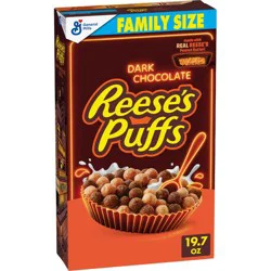 Reese's Puffs Dark Chocolate Family Size Breakfast Cereal - 19.7oz