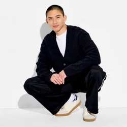 Men's Open Neck Cardigan - Original Use™ Black M