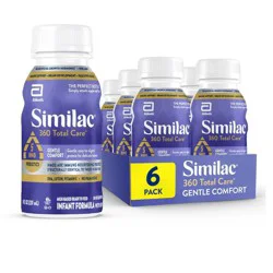 Similac Total Care Gentle Comfort Formula - 8oz/6ct: Infant, Milk-Based, Ready to Drink, Unflavored