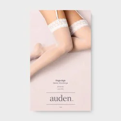 Women's New Daisy Lace Garter Stockings Gesso- Auden™ White M/L