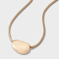 Oval Dome Pendant Necklace - A New Day™ Gold
