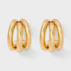 Twisted 3 Row Earrings - A New Day™ Gold