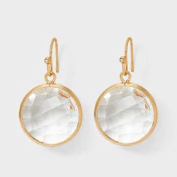 Round Stone Drop Earrings - A New Day™ Gold