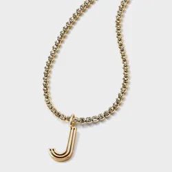SUGARFIX By BaubleBar Initial Attraction Necklace "J" - Gold