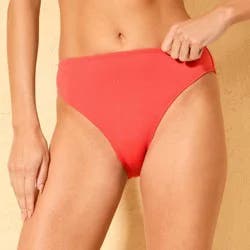 Women's Crepe High Leg Medium Coverage Bikini Bottom - Shade & Shore™ Red XL